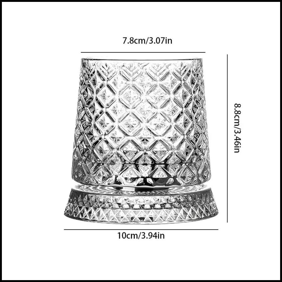Diagram of the ArtZ Tokyo Crystal glass dimensions: 7.8cm rim diameter, 8.8cm height, 10cm base diameter